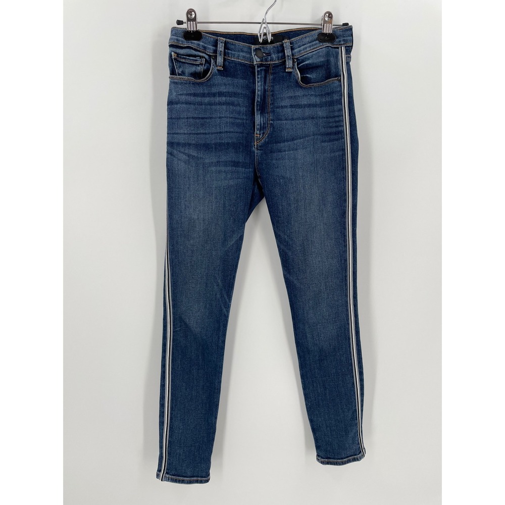 Hudson Barbara Super Skinny Jeans 27 Side Stripe Stretch Denim Medium Wash
